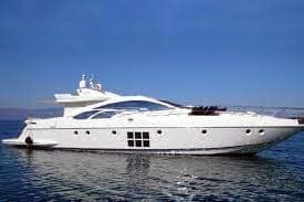 Large luxury yacht on Biscayne Bay, Miami — private charter vessel