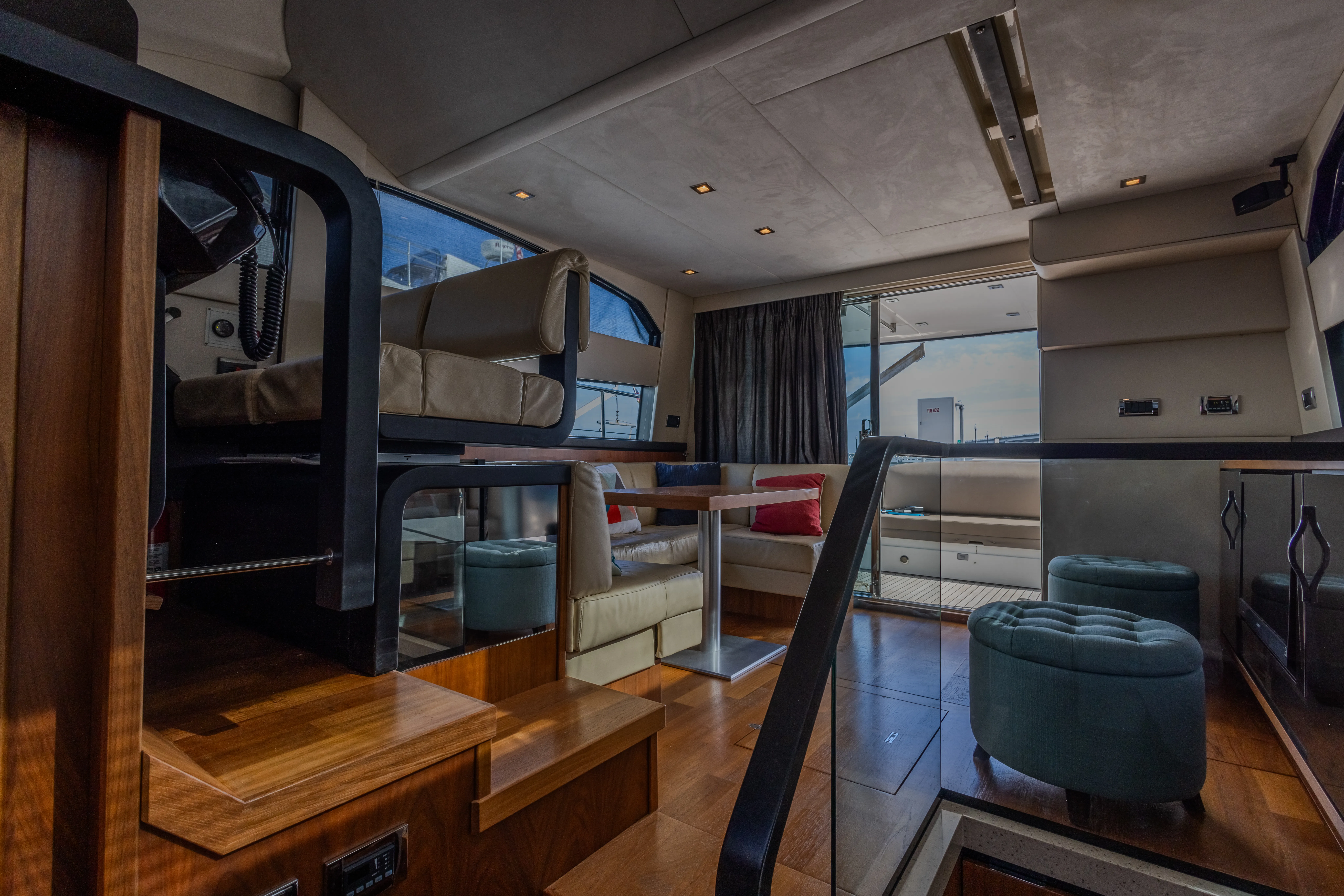 Galley and wet bar on the 46 Flybridge sport yacht — Miami private charter